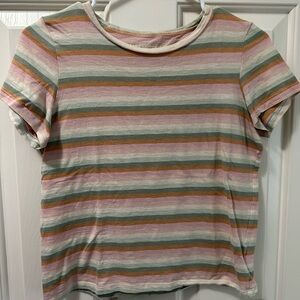 American Eagle Striped Crop Tee